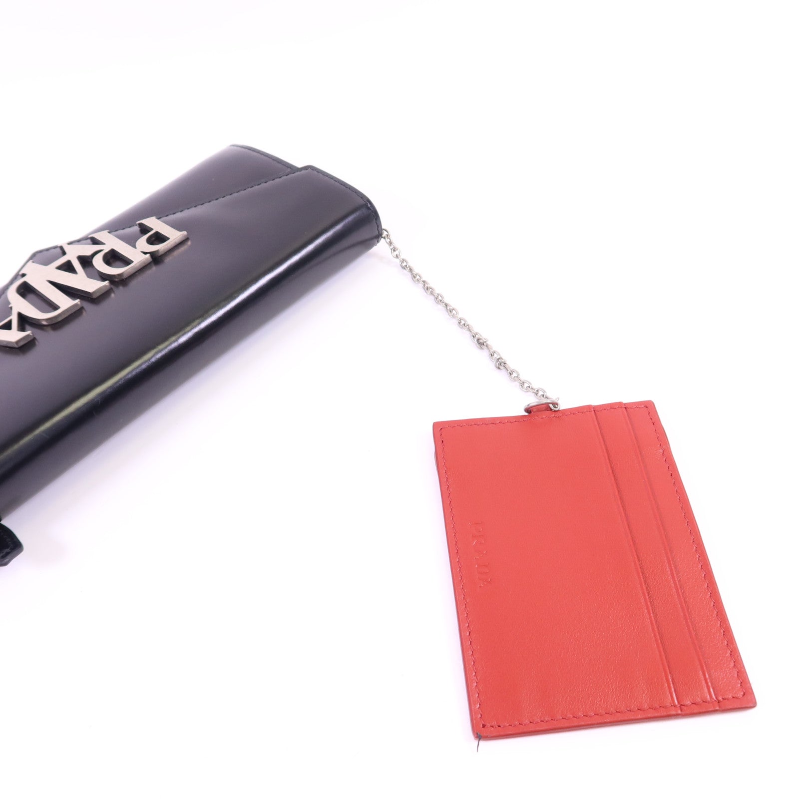 PRADA 牛皮皮革Spazzolato Long Wallet銀扣長錢包1MN037