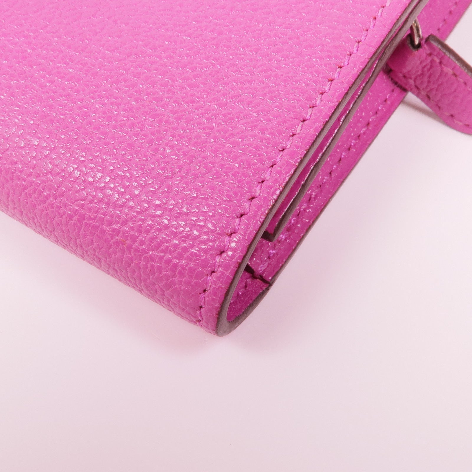 HERMES Chevre皮革Nevelle Petite Marco銀扣錢包