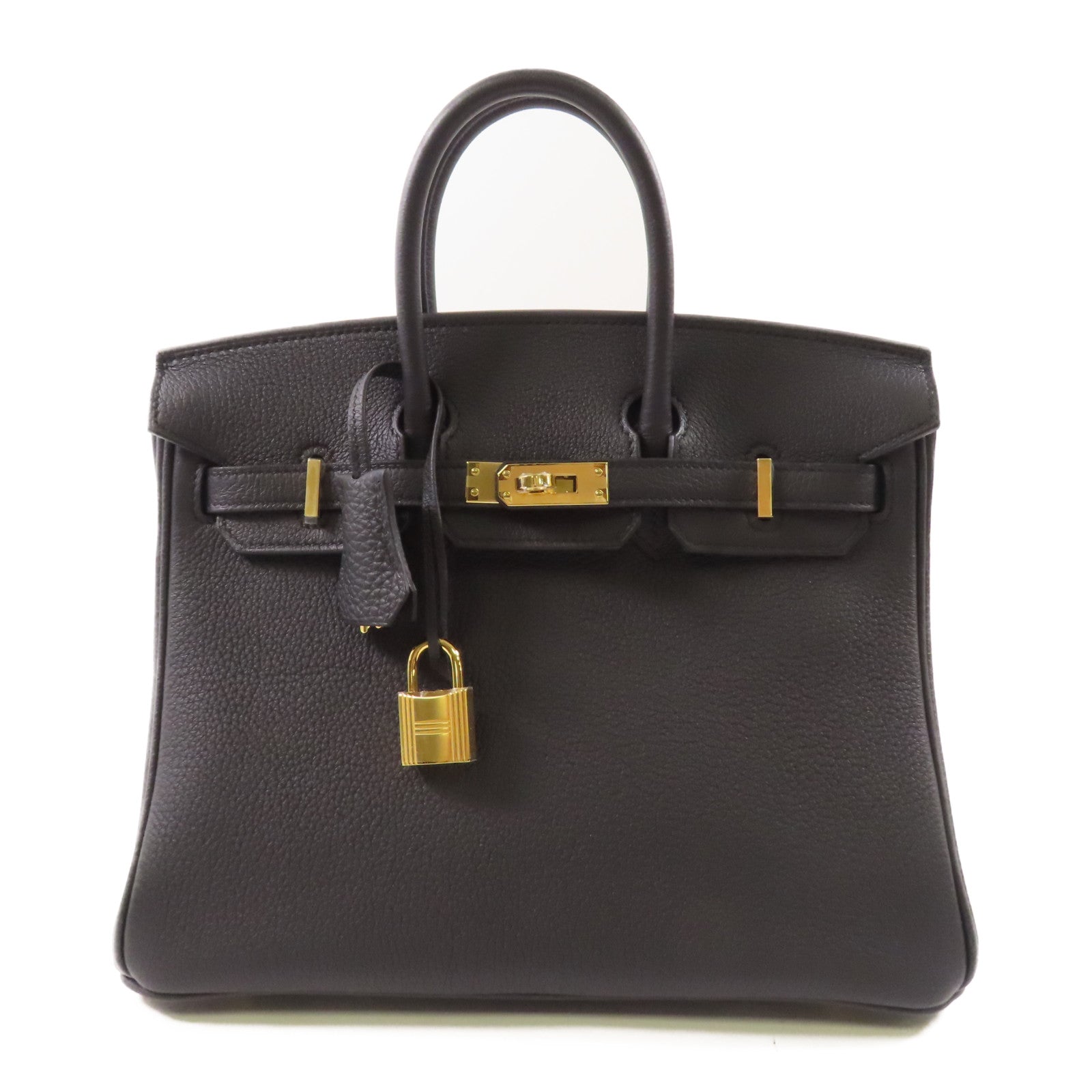 HERMES 【激減優惠】Togo皮革Birkin 25金扣手挽袋Noir