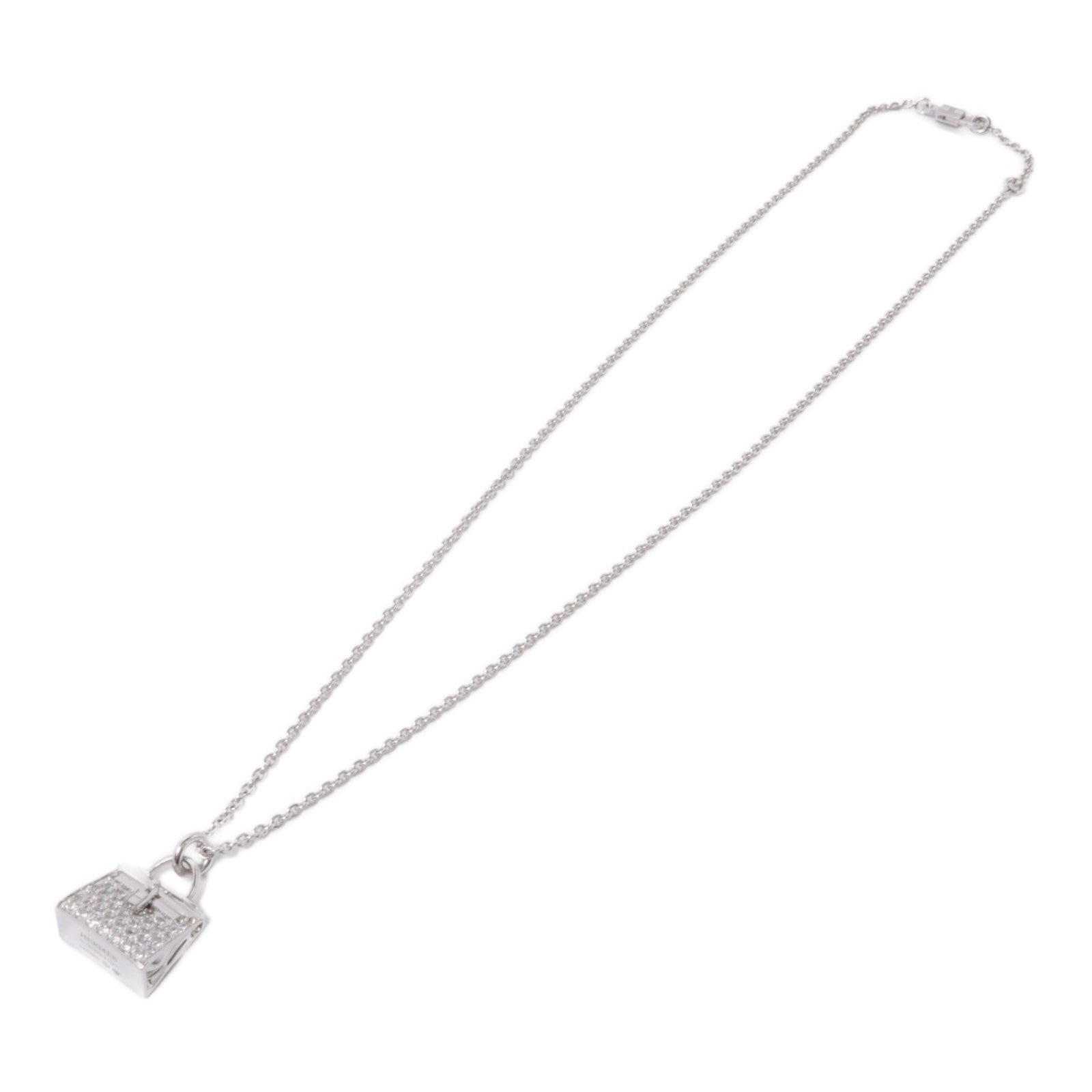 HERMES 【激減優惠】18K白金Amulettes Kelly Diamond Pendant鑽石項鍊
