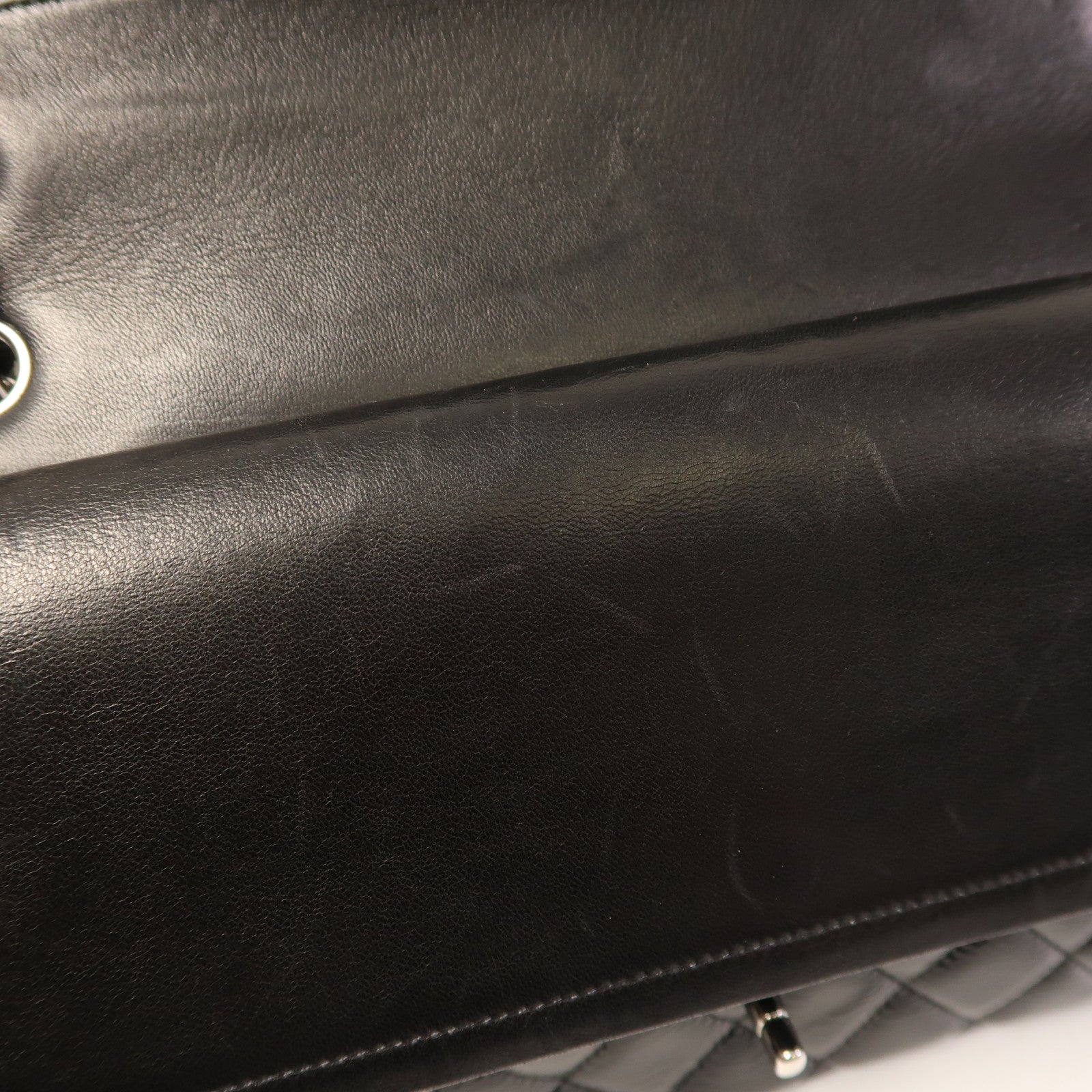 CHANEL Large Classic銀扣鏈帶肩背袋