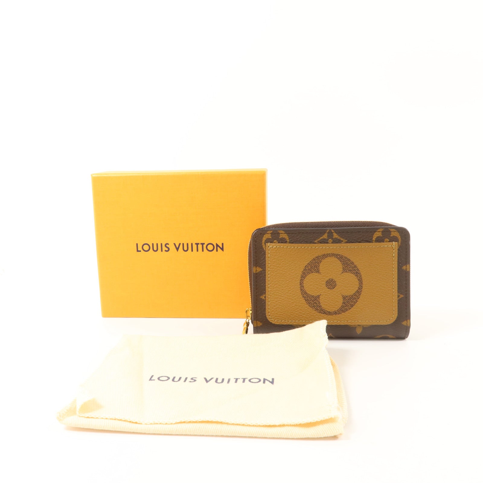 LOUIS VUITTON Monogram Reverse Lou金扣錢包