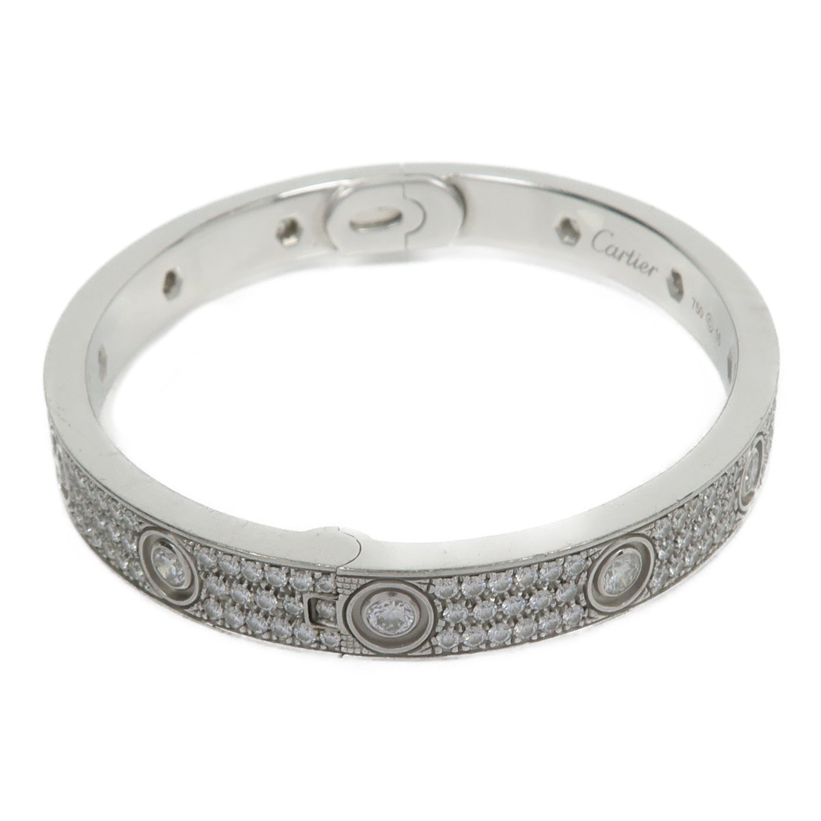 CARTIER 18K白金Love Bracelets Full Diamond鑽石手鐲Cartier#16