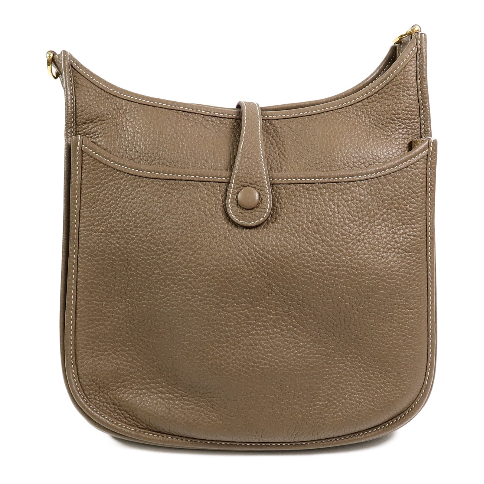 HERMES Clemence皮革Evelyne PM肩背袋Etoupe