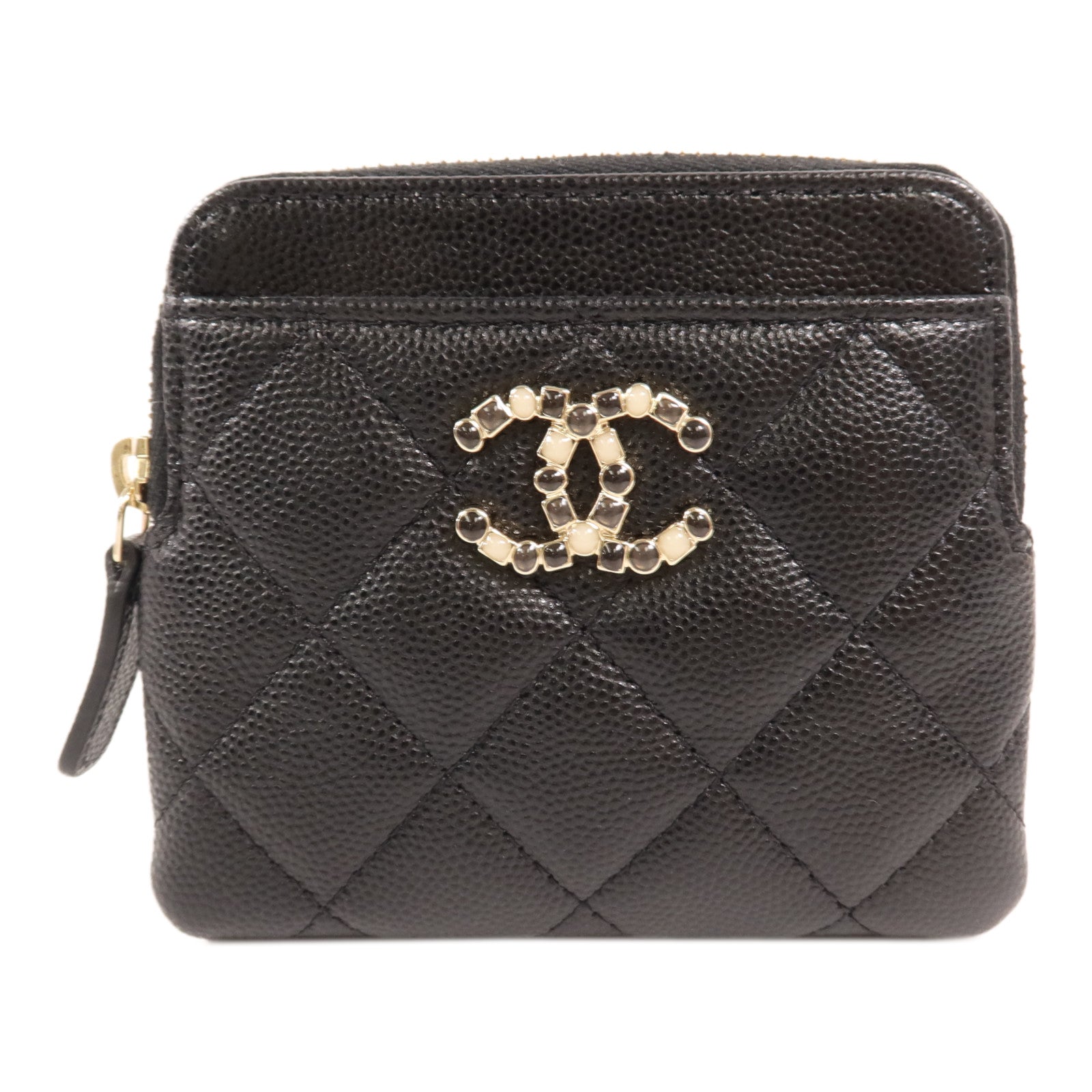 CHANEL 牛皮皮革Wallet金扣錢包