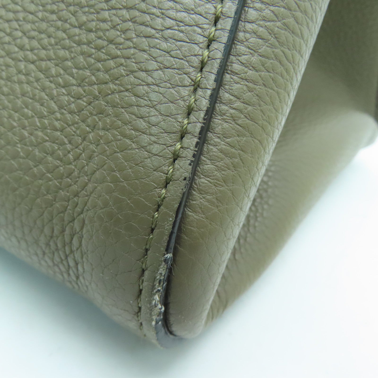 CELINE 牛皮皮革Shoulder Bag银扣肩背袋灰色