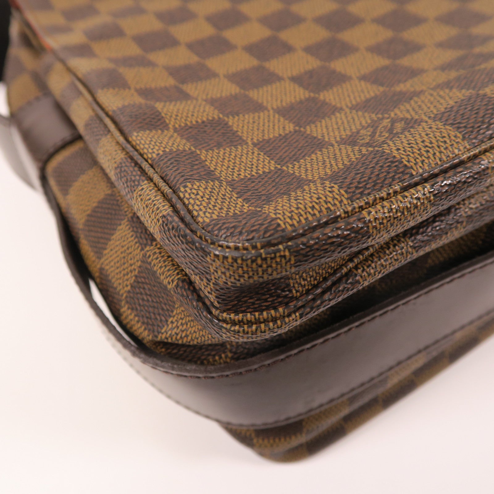 LOUIS VUITTON Damier Naviglio金扣肩背袋棕色