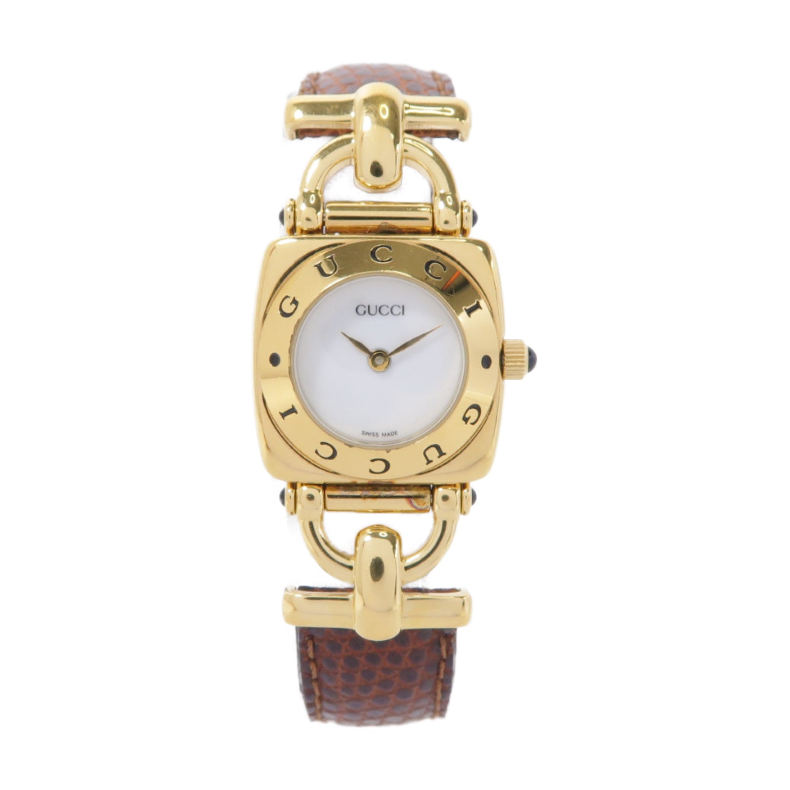 GUCCI 【激減優惠】皮革/不鏽鋼Vintage Watch手錶石英機芯啡色