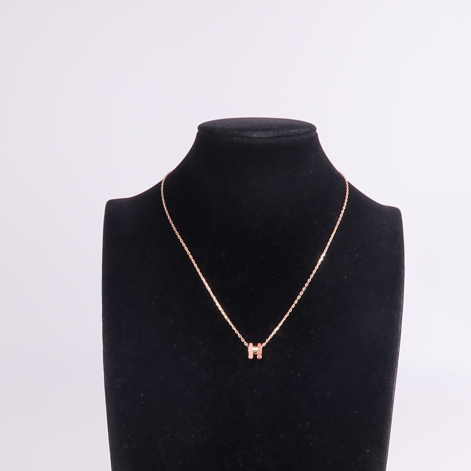 HERMES 金屬/琺瑯Pop H Necklace金扣項鏈