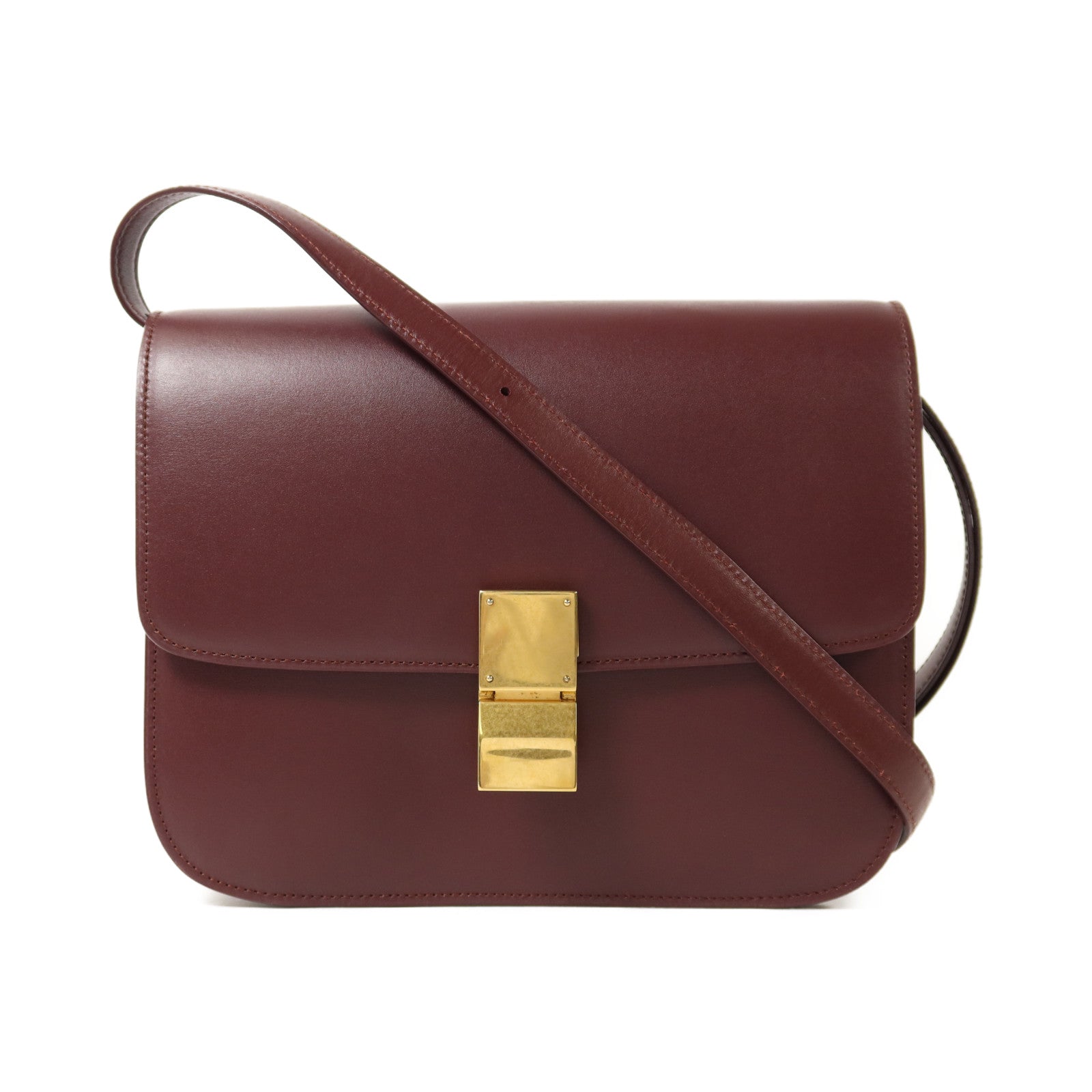 CELINE 【激減優惠】牛皮皮革Classic Box金扣肩背袋
