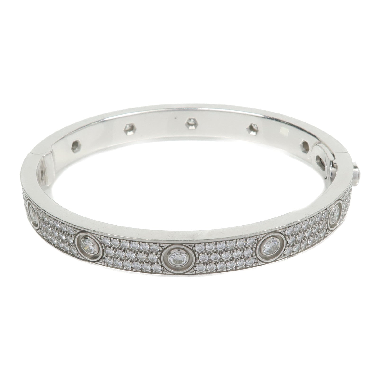 CARTIER 18K白金Love Bracelets Full Diamond鑽石手鐲Cartier#16