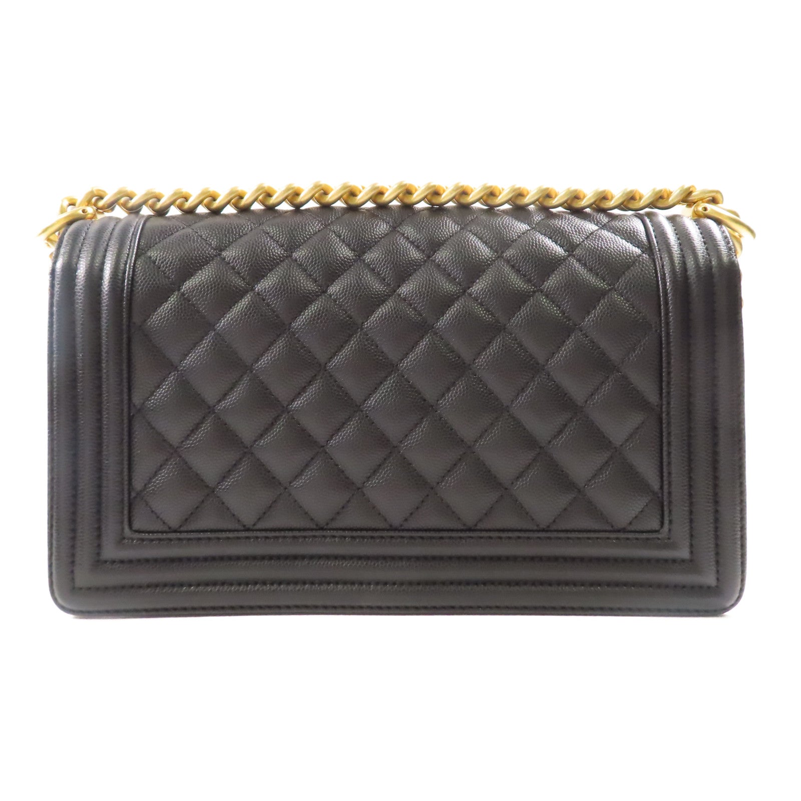 CHANEL 牛皮皮革Boy Chanel金扣肩背袋黑色
