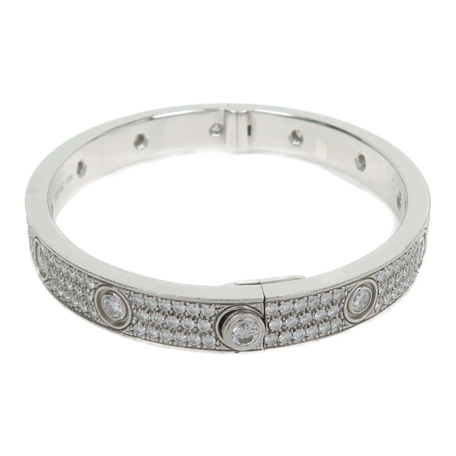 CARTIER 18K白金Love Bracelets Full Diamond鑽石手鐲Cartier#16