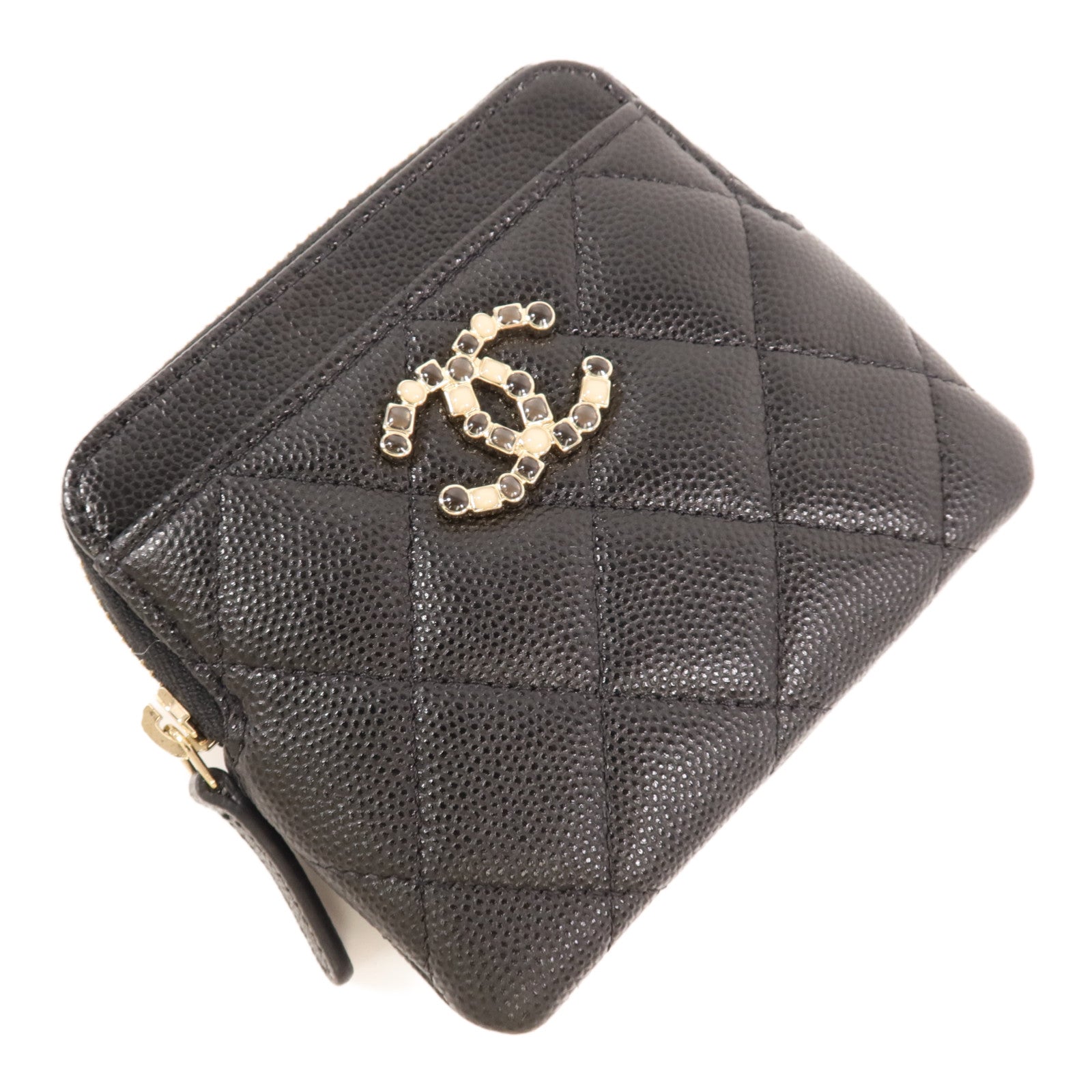 CHANEL 牛皮皮革Wallet金扣錢包