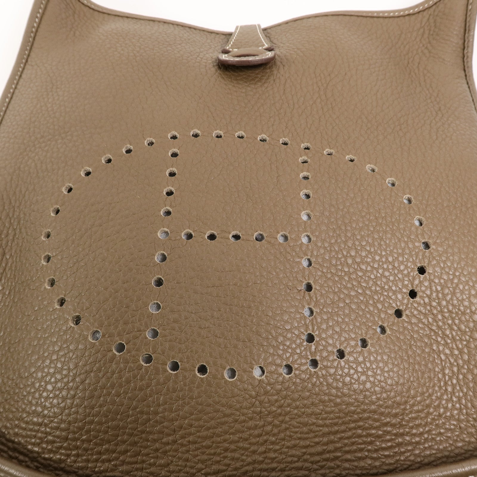 HERMES Clemence皮革Evelyne PM肩背袋Etoupe