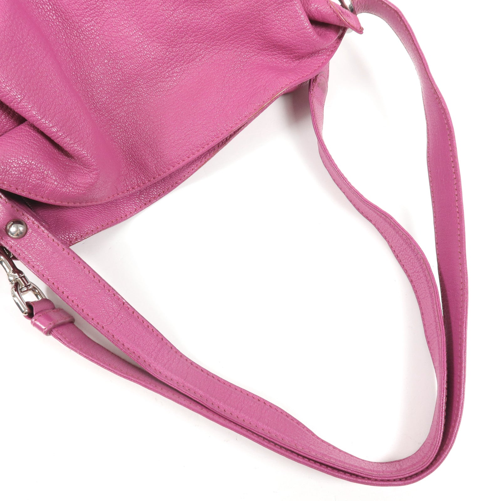 LOEWE 牛皮皮革Shoulder Bag銀扣肩背袋