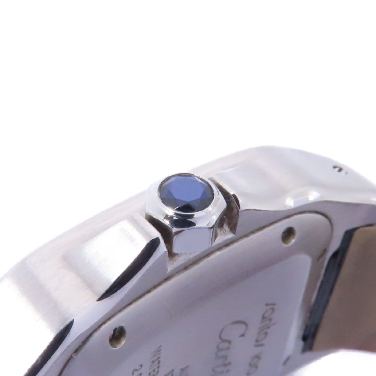 CARTIER Santos 100不鏽鋼/皮革手錶自動機芯白色