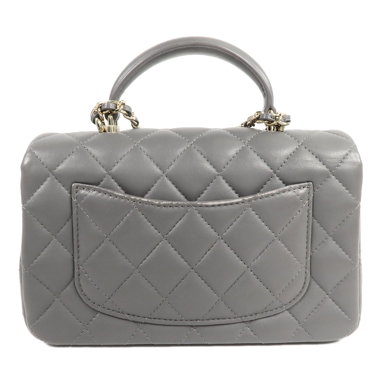 CHANEL 羊皮皮革Mini Flap With手挽肩背兩用袋