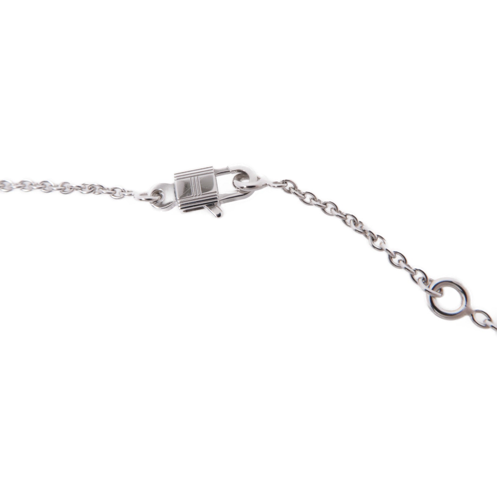 HERMES 18K白金Amulettes Kelly Diamond Pendant鑽石項鍊