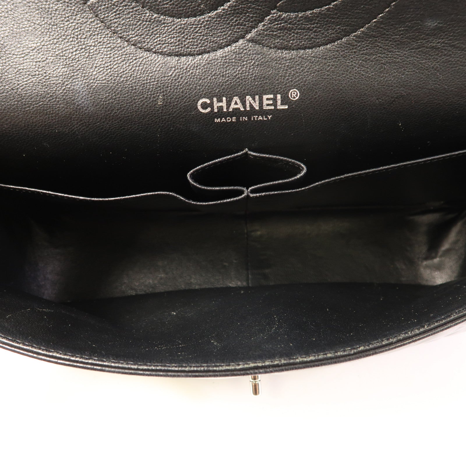 CHANEL Large Classic銀扣鏈帶肩背袋