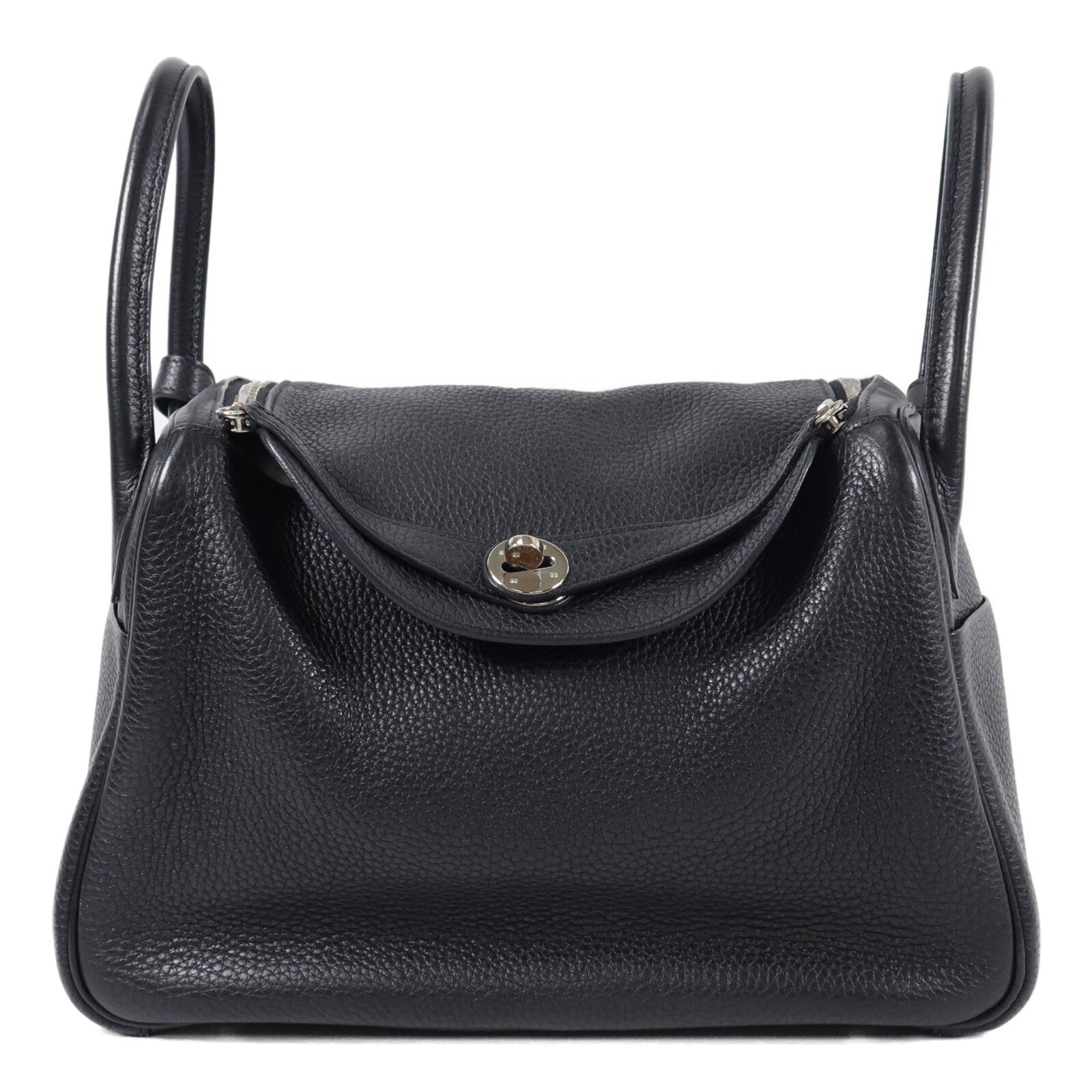HERMES Clemence皮革Lindy 30手挽肩背兩用袋Noir