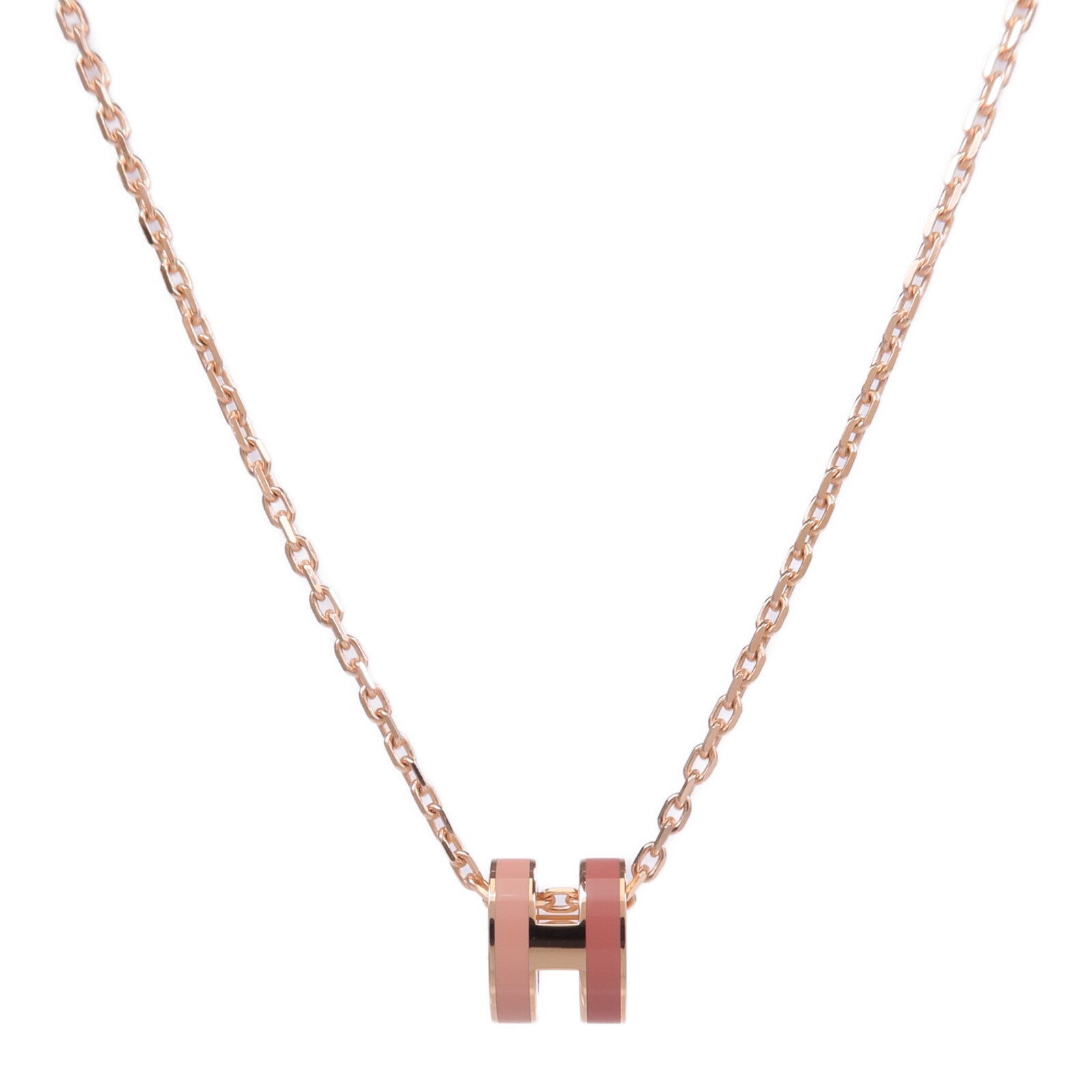 HERMES 金屬/琺瑯Pop H Necklace金扣項鏈