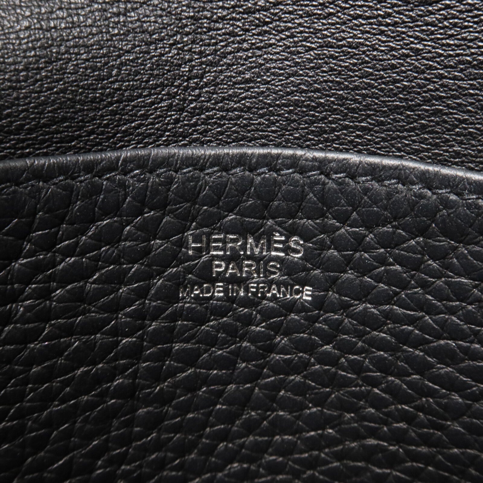 HERMES Clemence皮革Halzan 25手挽肩背兩用袋Noir