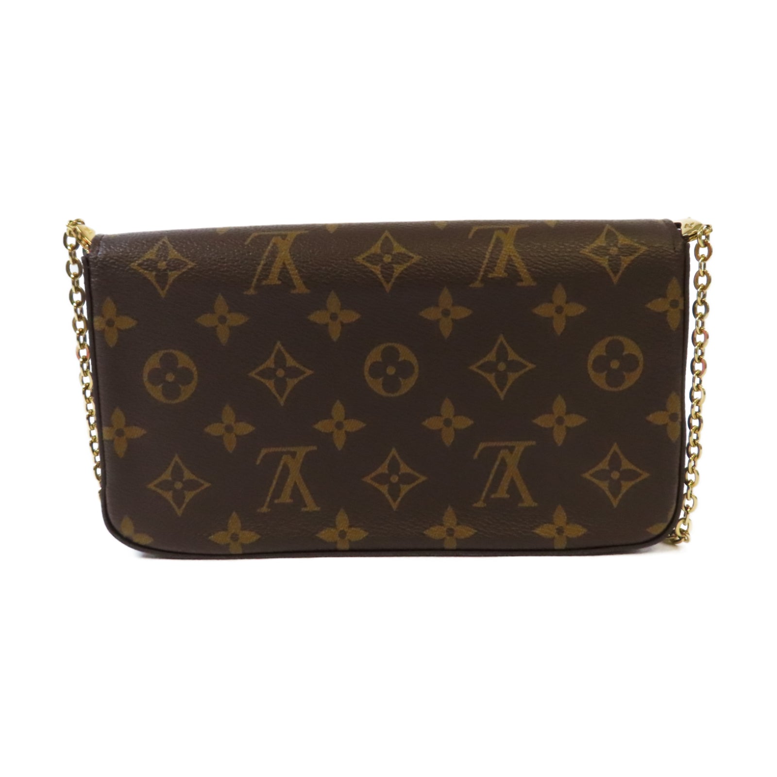 LOUIS VUITTON Monogram Felicie Pochette金扣鏈帶肩背袋啡色