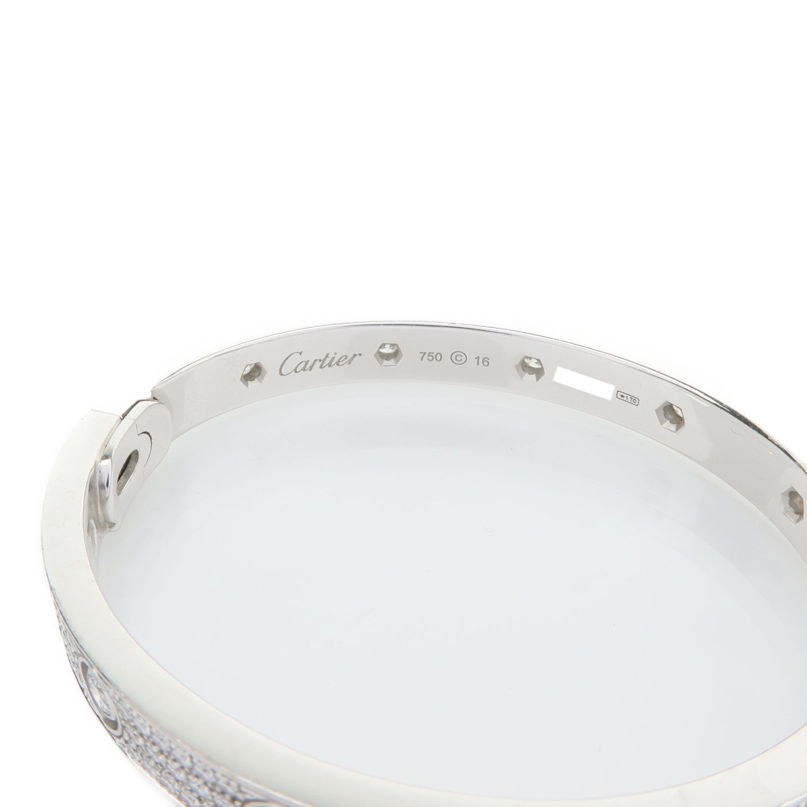 CARTIER 18K白金Love Bracelets Full Diamond鑽石手鐲Cartier#16