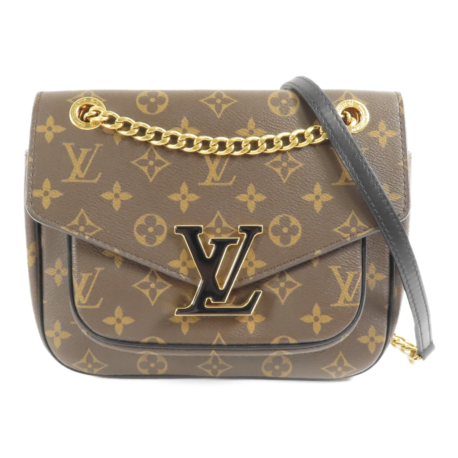 LOUIS VUITTON Monogram Passy金扣肩背袋棕色