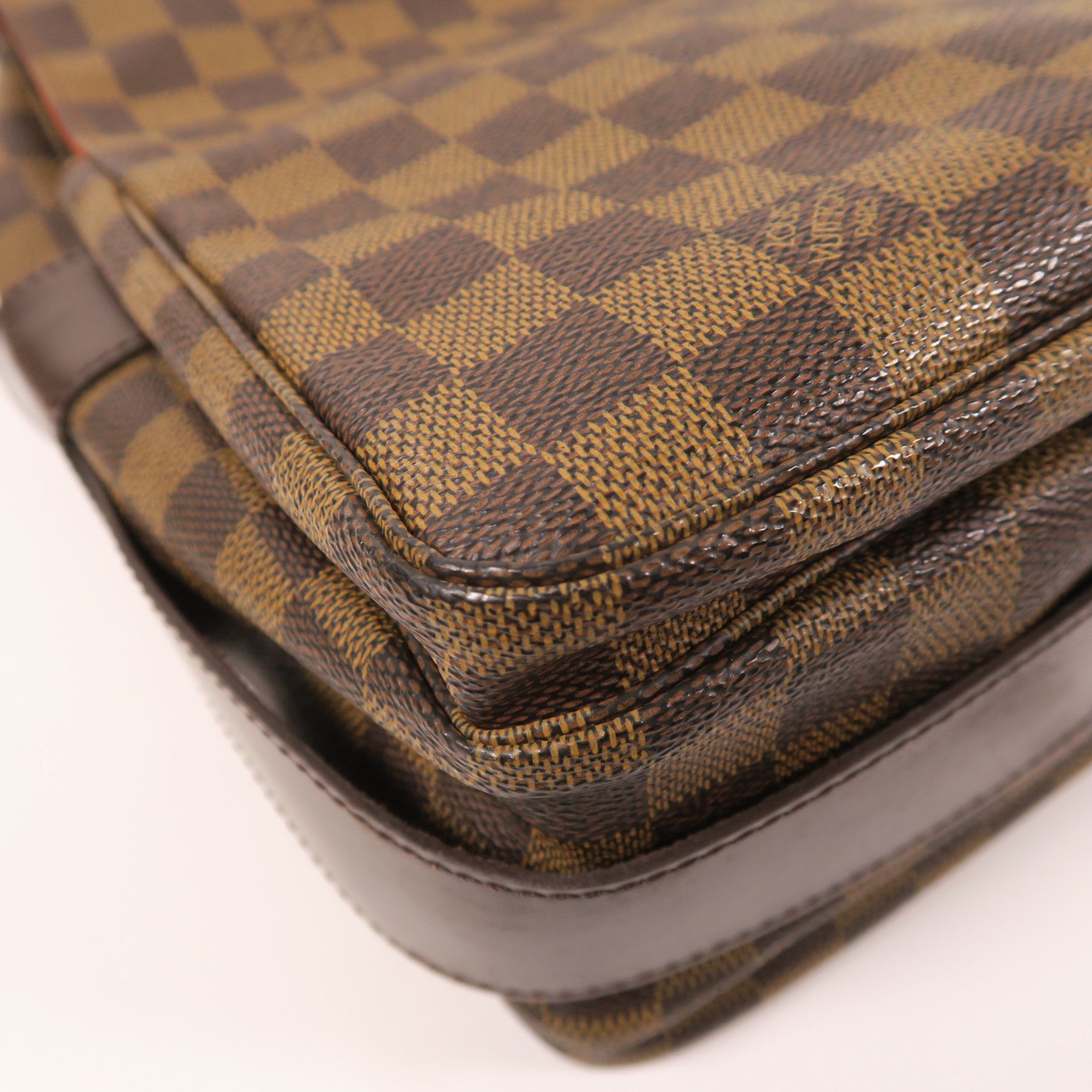 LOUIS VUITTON Damier Naviglio金扣肩背袋棕色