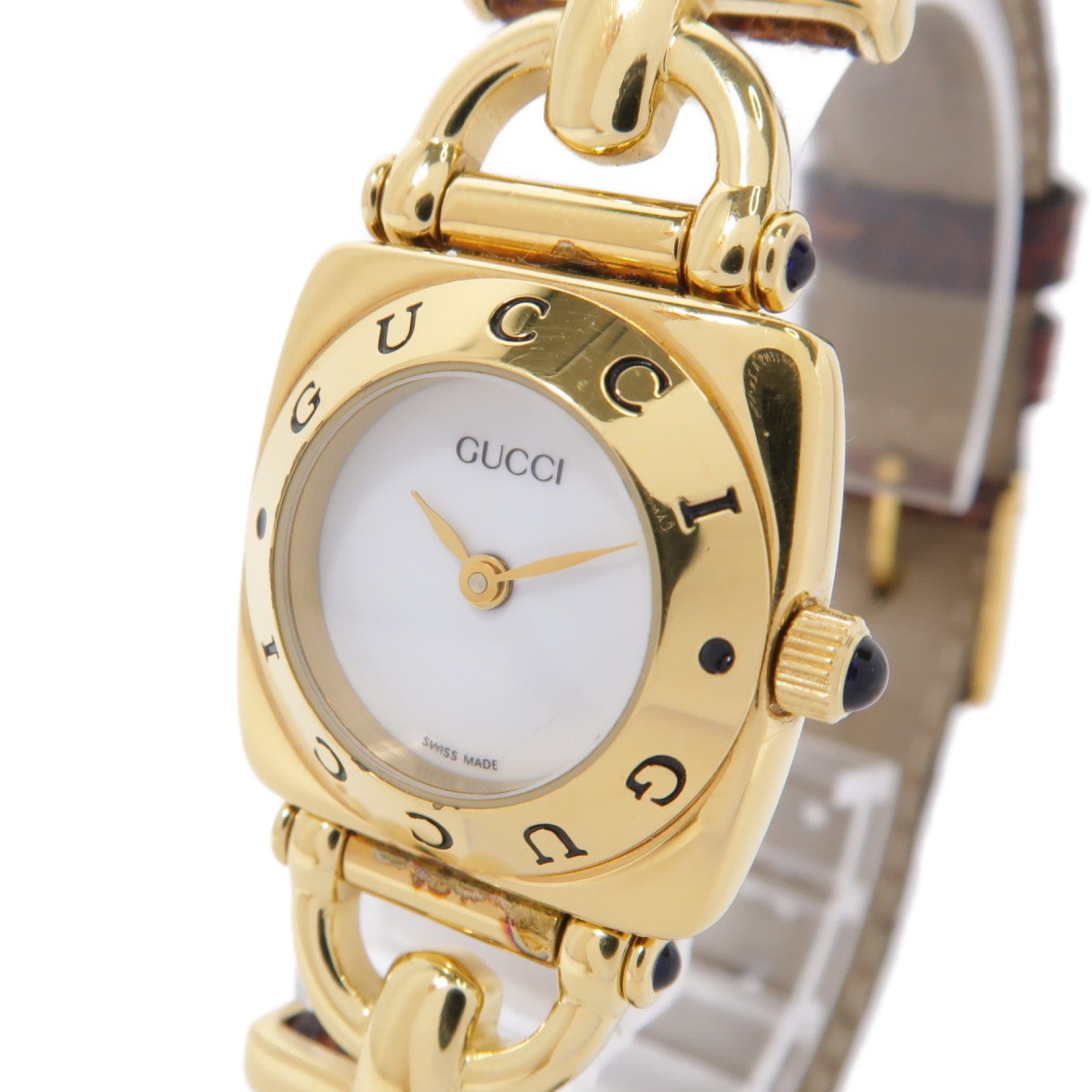 GUCCI 【激減優惠】皮革/不鏽鋼Vintage Watch手錶石英機芯啡色