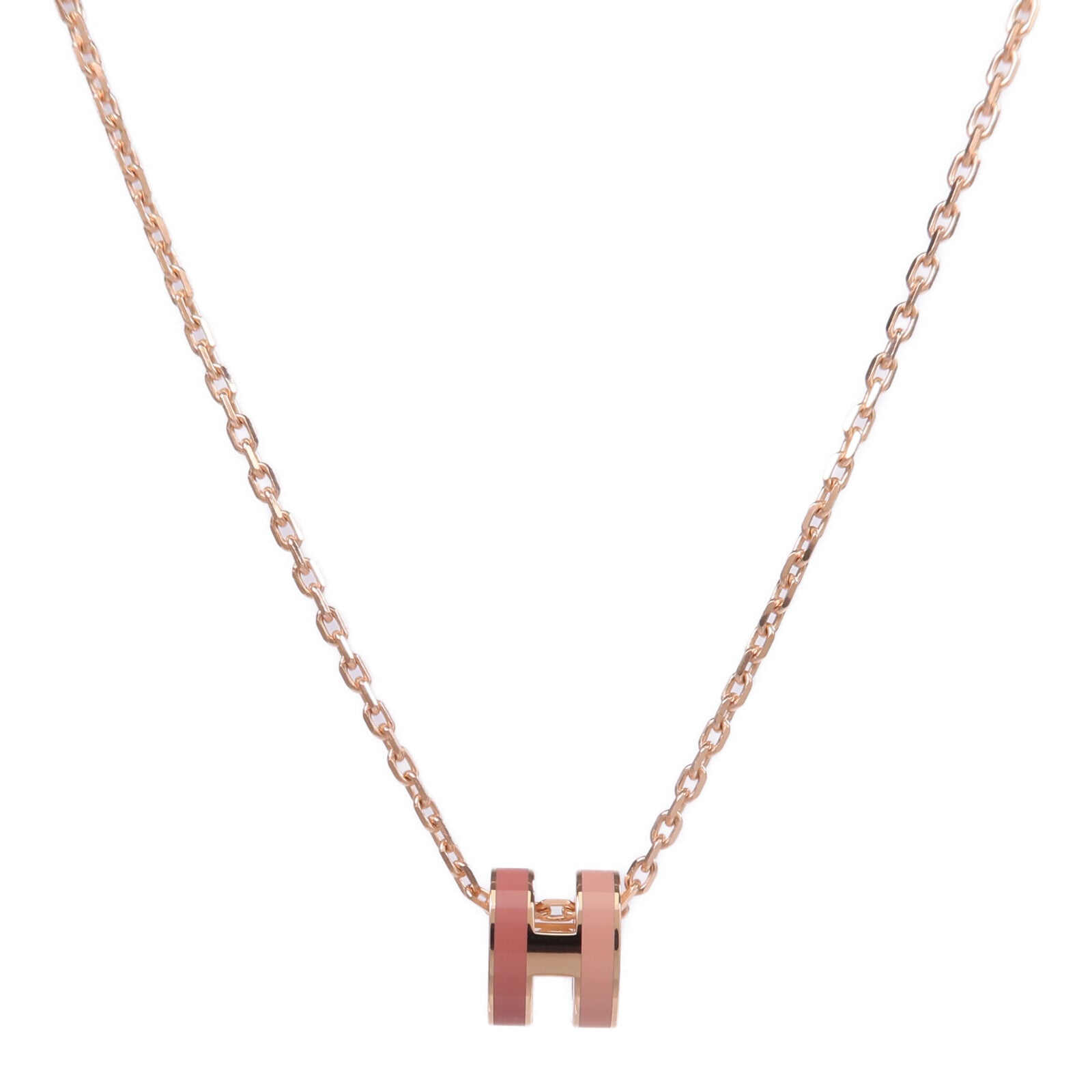 HERMES 金屬/琺瑯Pop H Necklace金扣項鏈