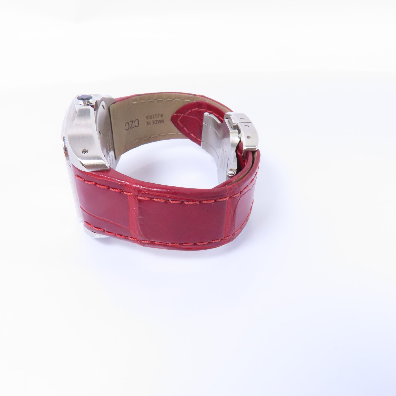 CARTIER Santos 100不鏽鋼/皮革手錶自動機芯白色