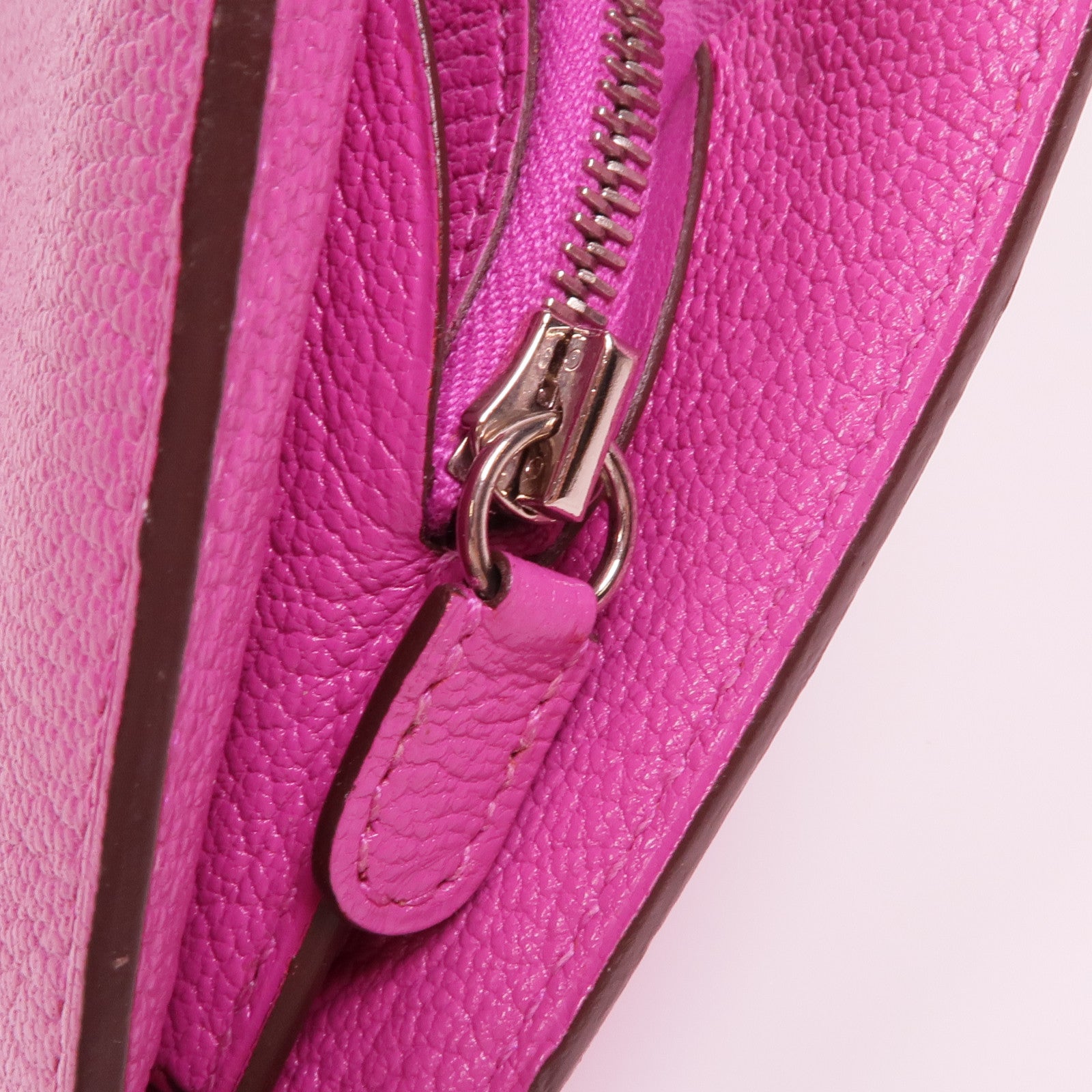 HERMES Chevre皮革Nevelle Petite Marco銀扣錢包