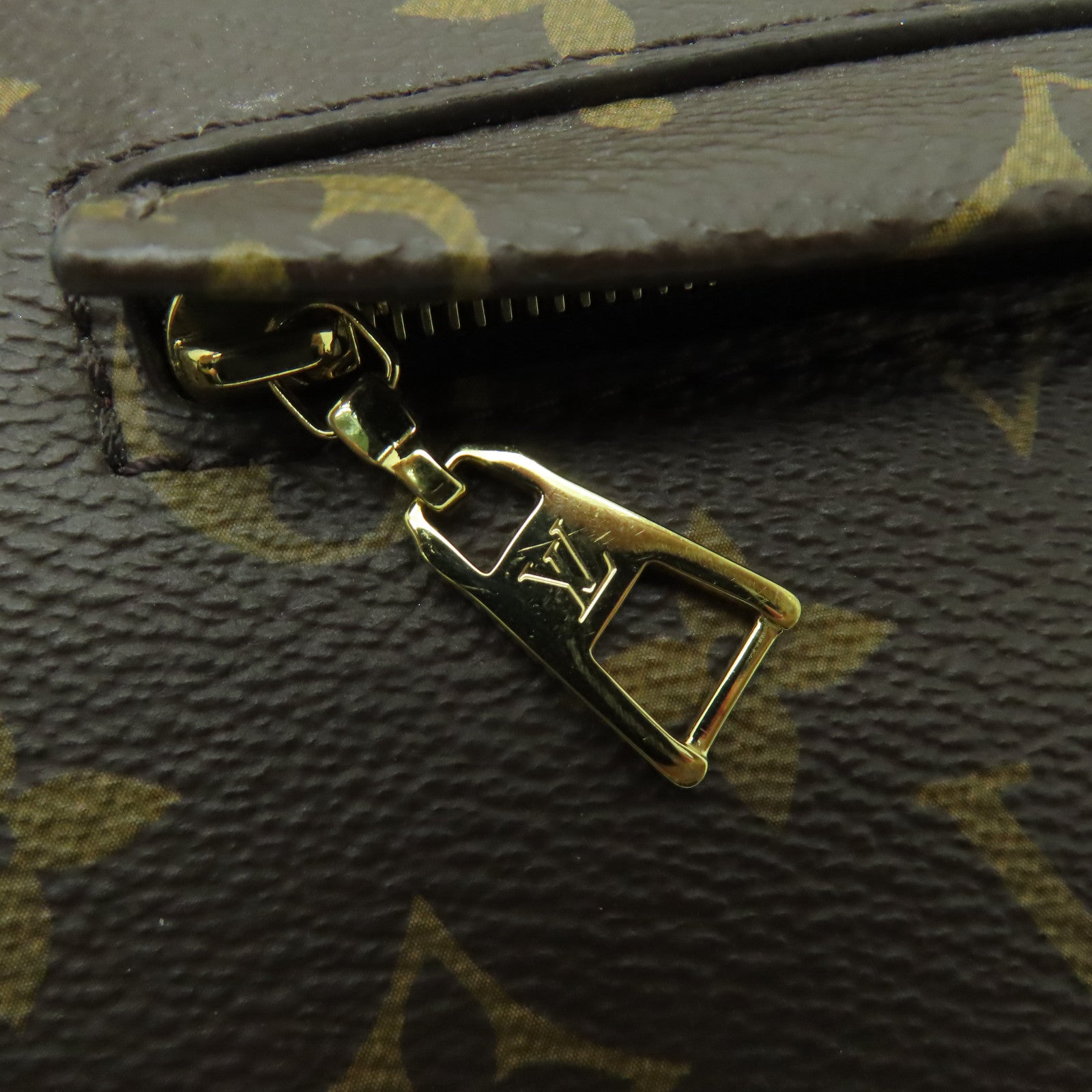 LOUIS VUITTON Monogram Montsouris PM金扣背包啡色/黑色