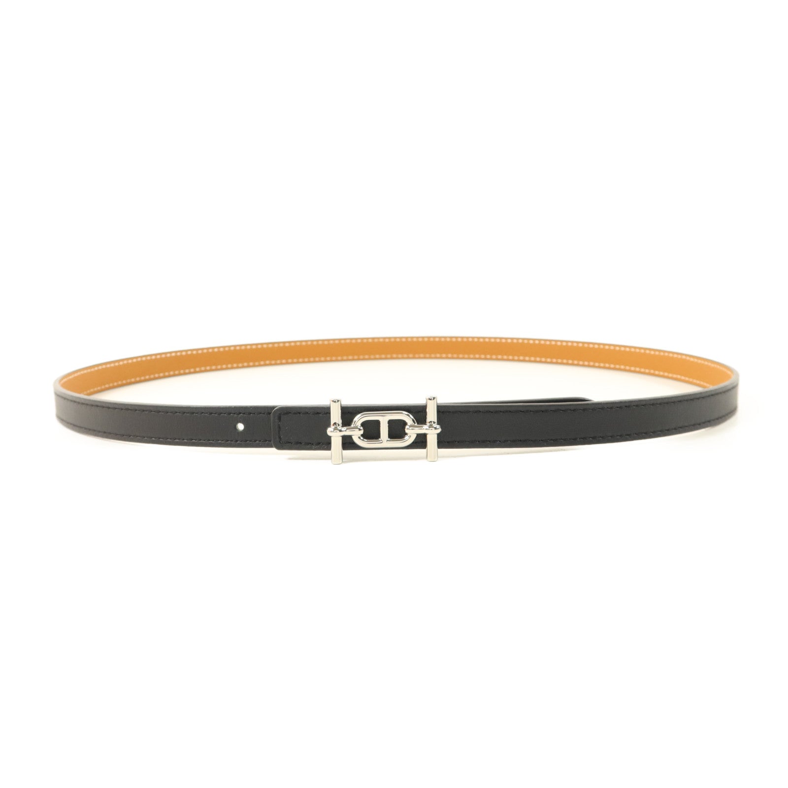 HERMES Swift/Epsom皮革Ancre Belt皮帶Noir/Gold