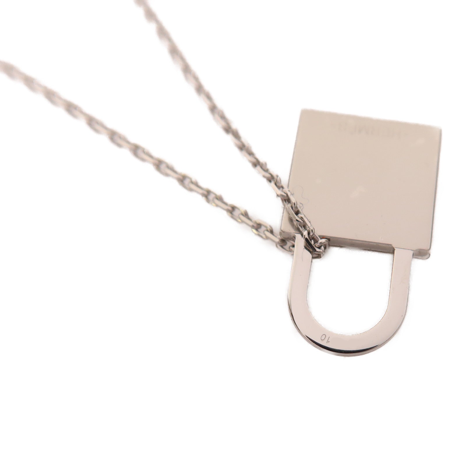 HERMES 金屬O'Kelly Pendant項鍊銀色