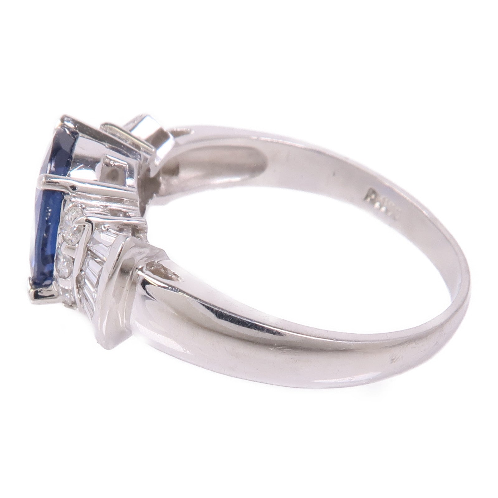 JEWELRY PT900鉑金Sapphire/Diamond Ring藍寶石/鑽石戒指US#7.5