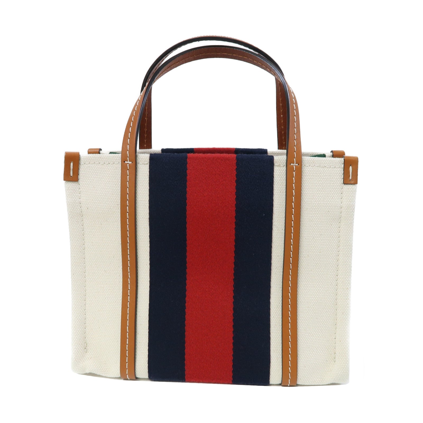 GUCCI 帆布Interlocking Tote金扣手挽肩背兩用袋白色/啡色