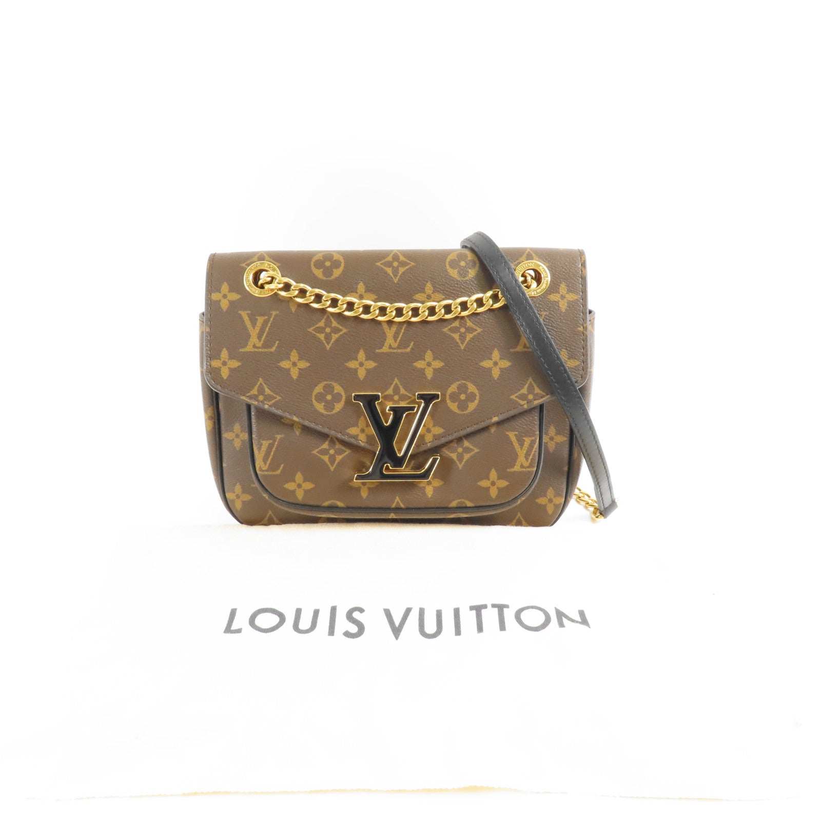 LOUIS VUITTON Monogram Passy金扣肩背袋棕色