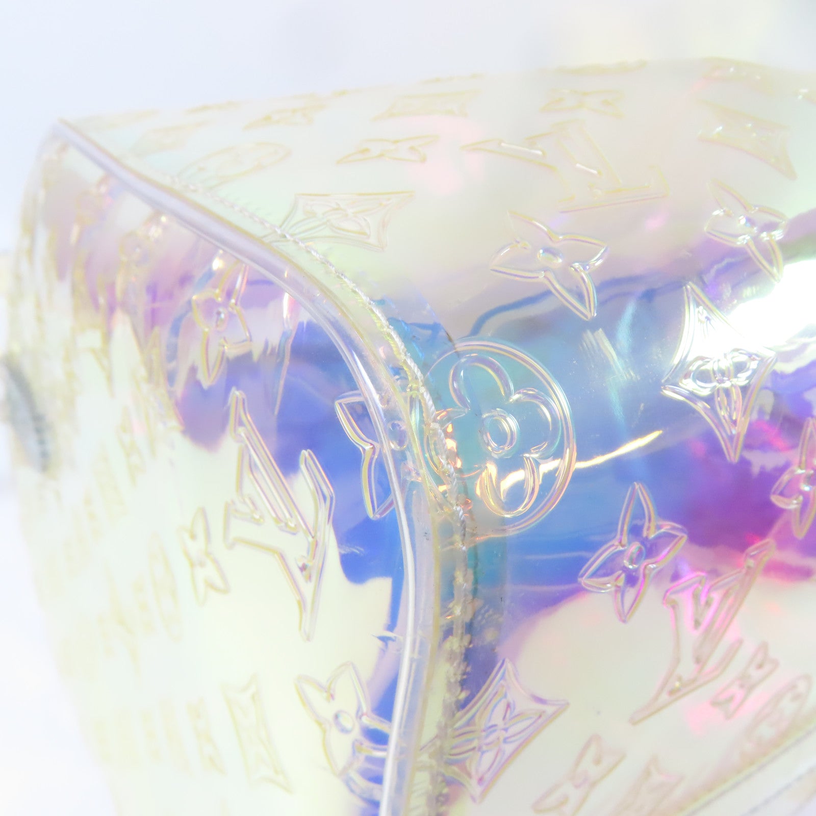 LOUIS VUITTON Monogram Prism Keepall Bandouliere 50手挽肩背兩用袋透明