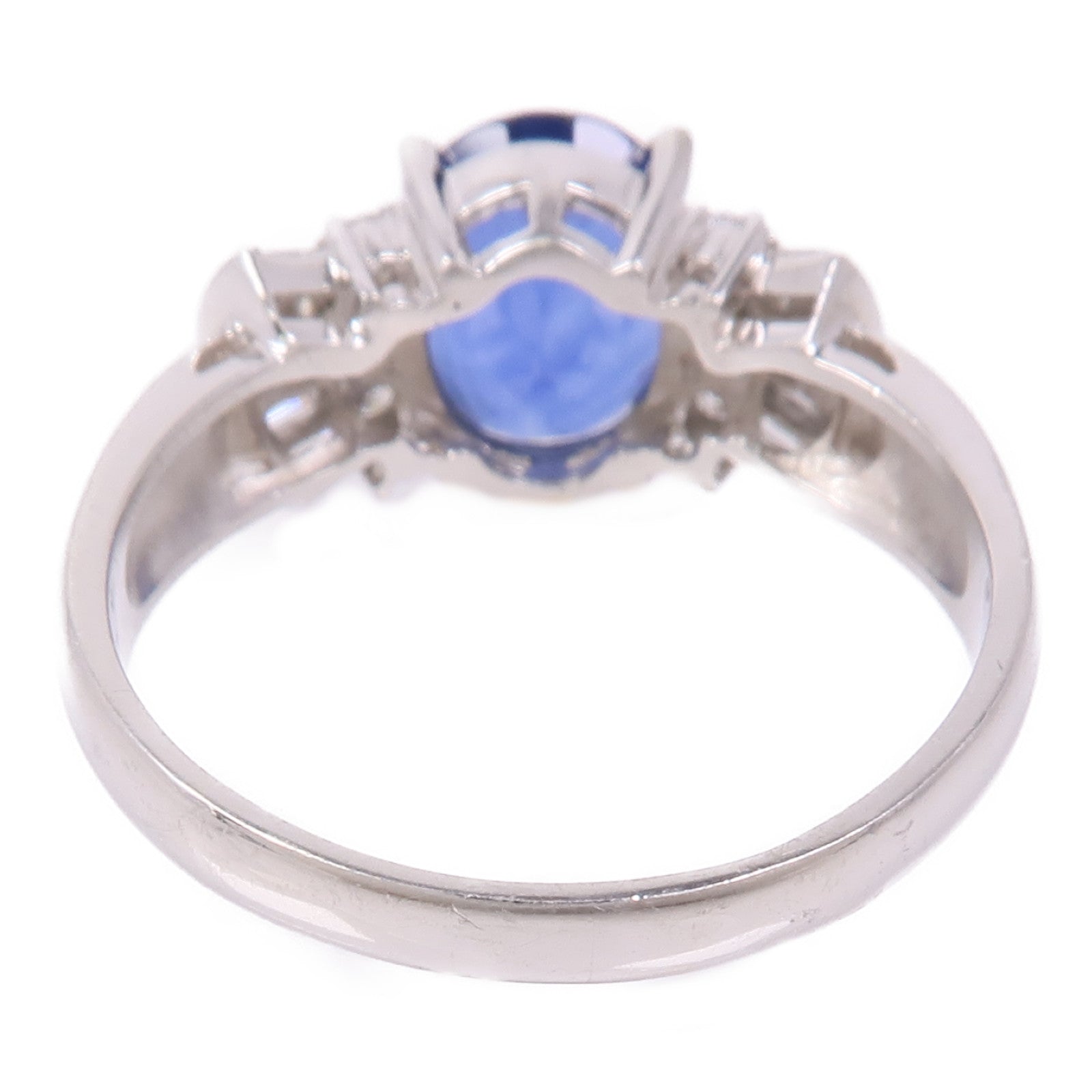 JEWELRY PT900鉑金Sapphire/Diamond Ring藍寶石/鑽石戒指US#7.5