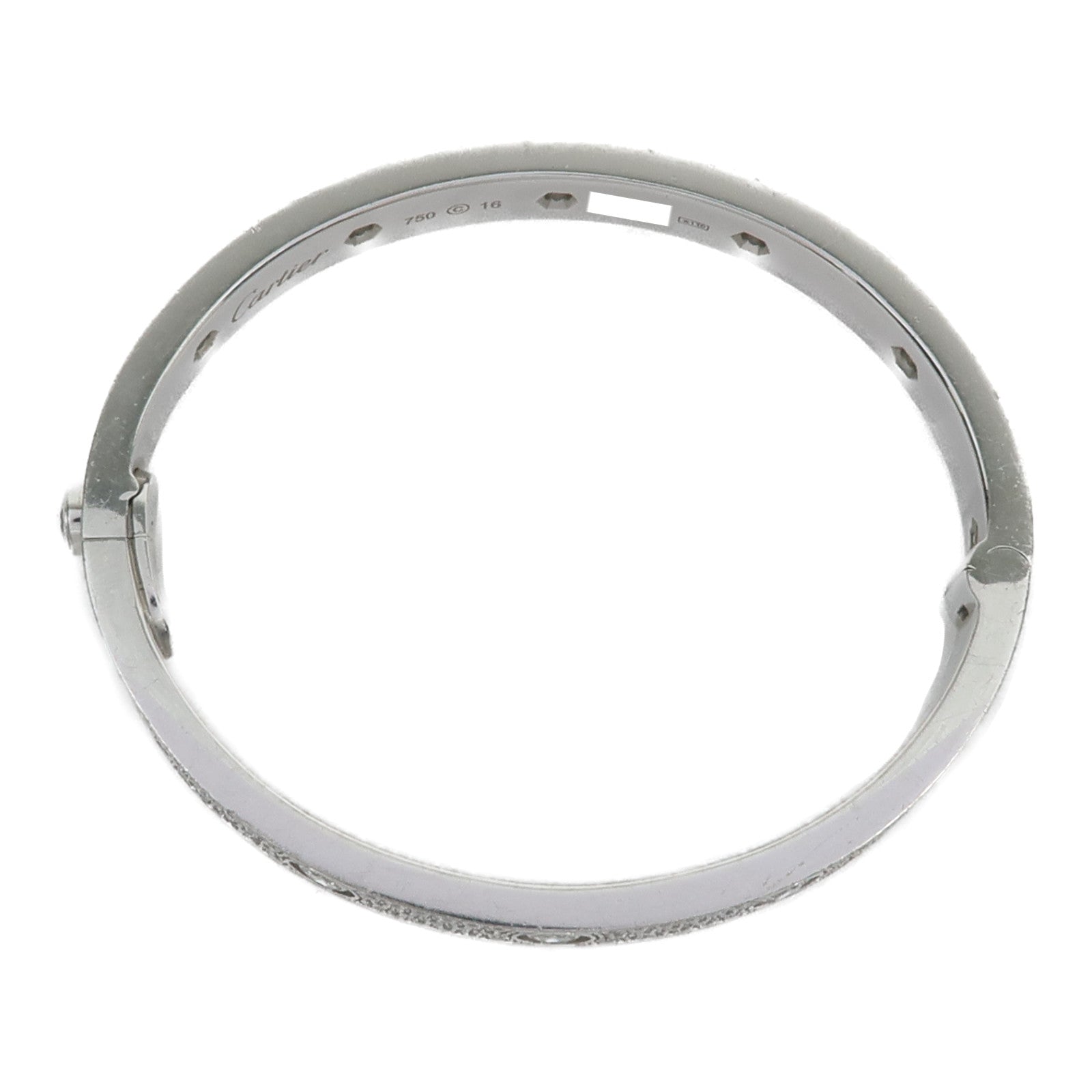 CARTIER 18K白金Love Bracelets Full Diamond鑽石手鐲Cartier#16