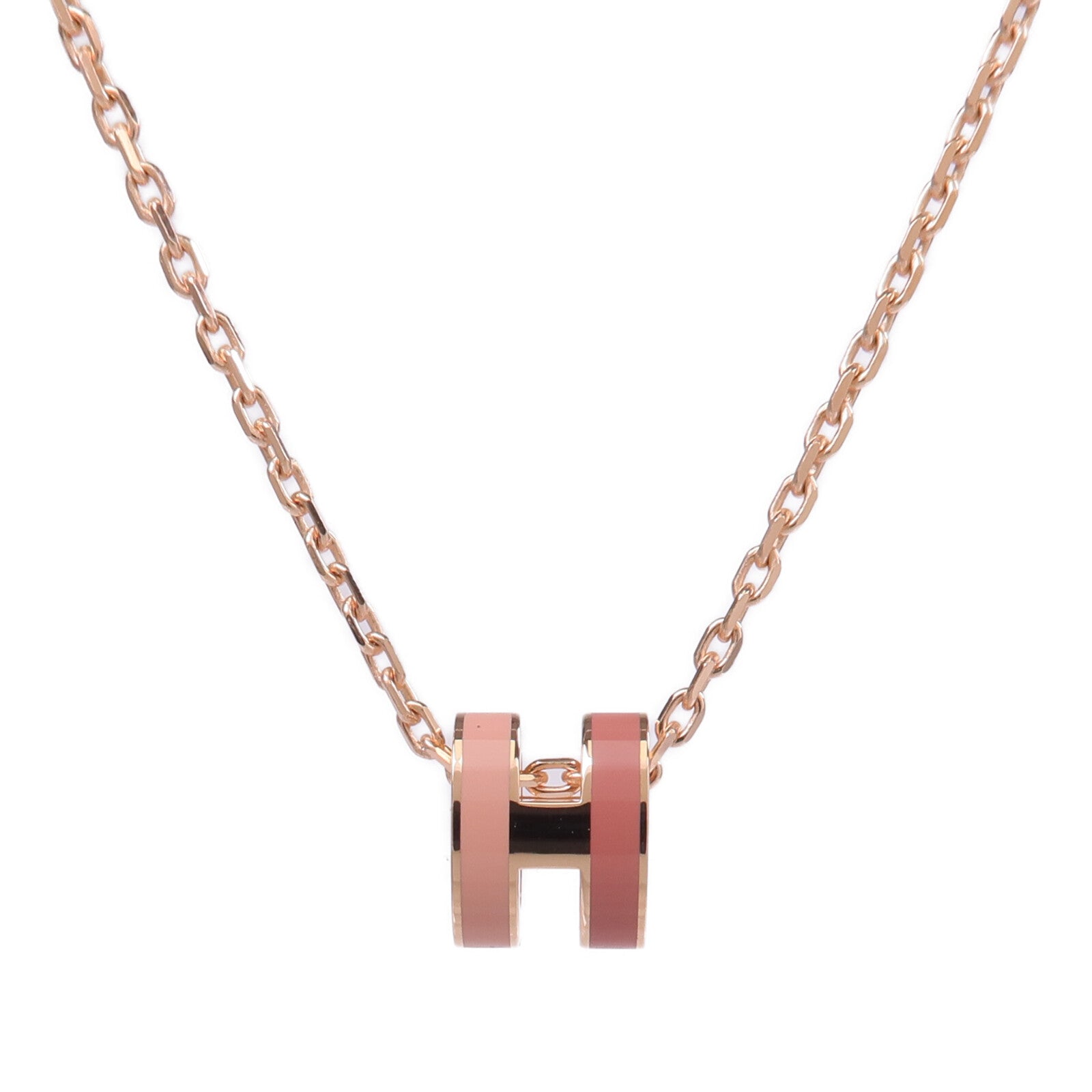 HERMES 金屬/琺瑯Pop H Necklace金扣項鏈