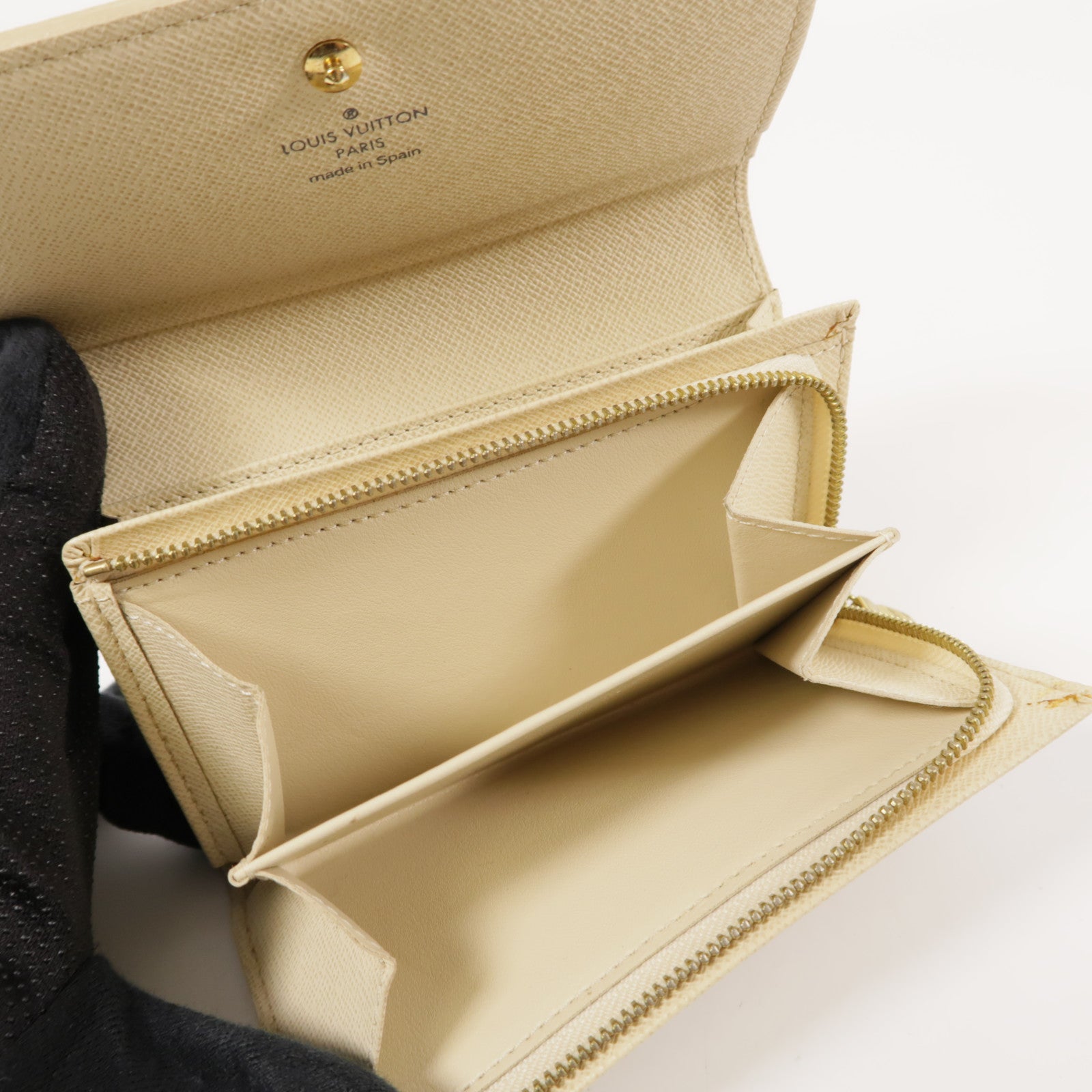 LOUIS VUITTON Damier Azur Portefeuille Tresor金扣錢包