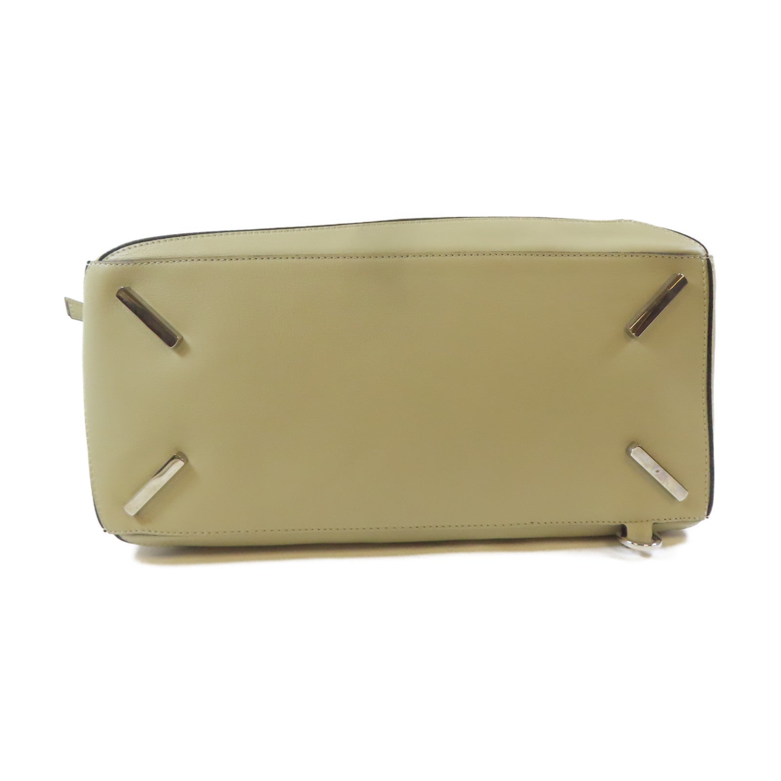 LOEWE 牛皮皮革Large Puzzle銀扣手挽肩背兩用袋淺褐色
