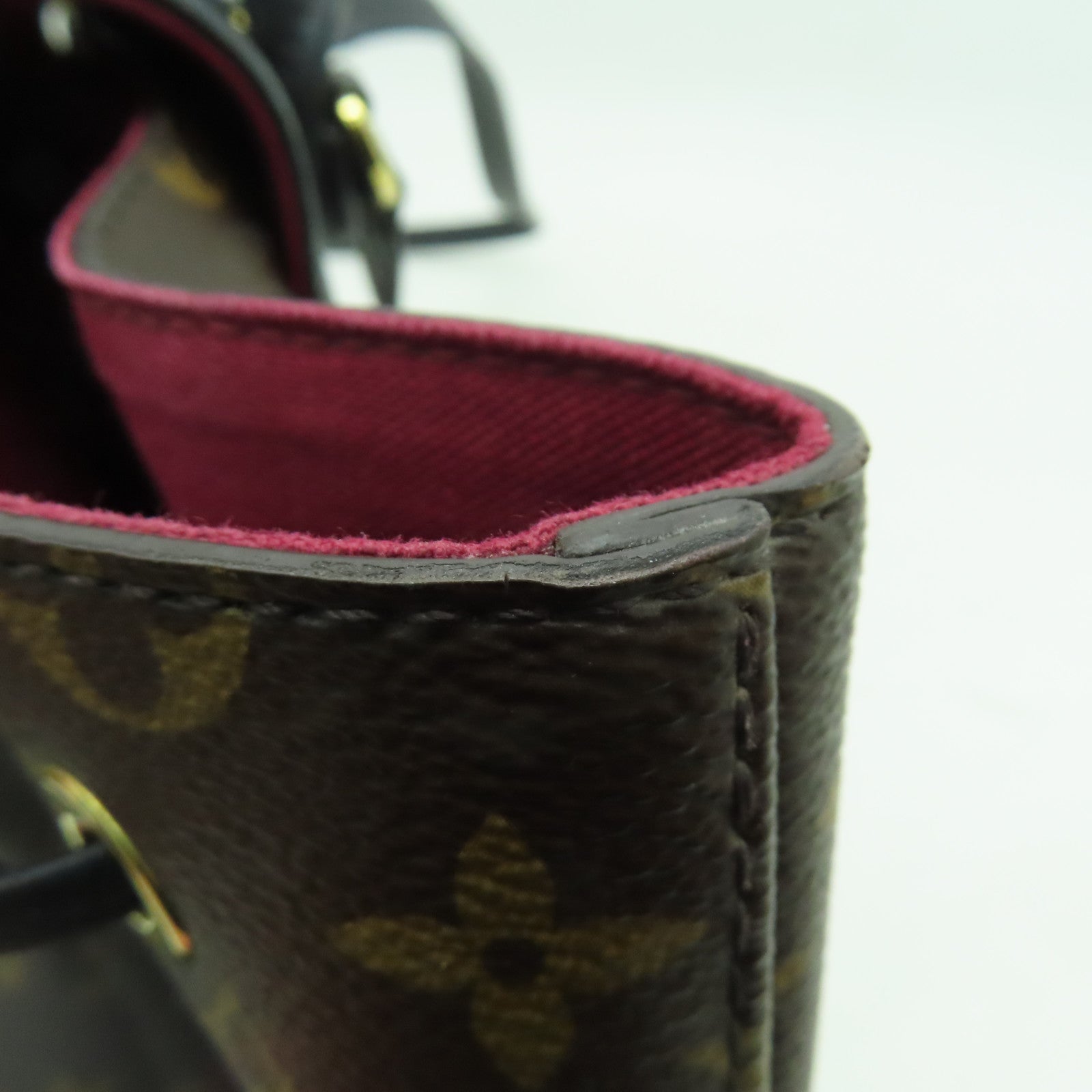 LOUIS VUITTON Monogram Montsouris PM金扣背包啡色/黑色