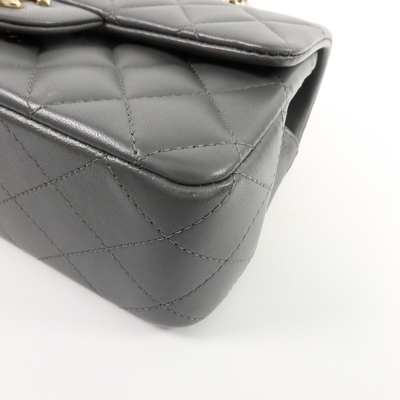 CHANEL 羊皮皮革Mini Flap With手挽肩背兩用袋