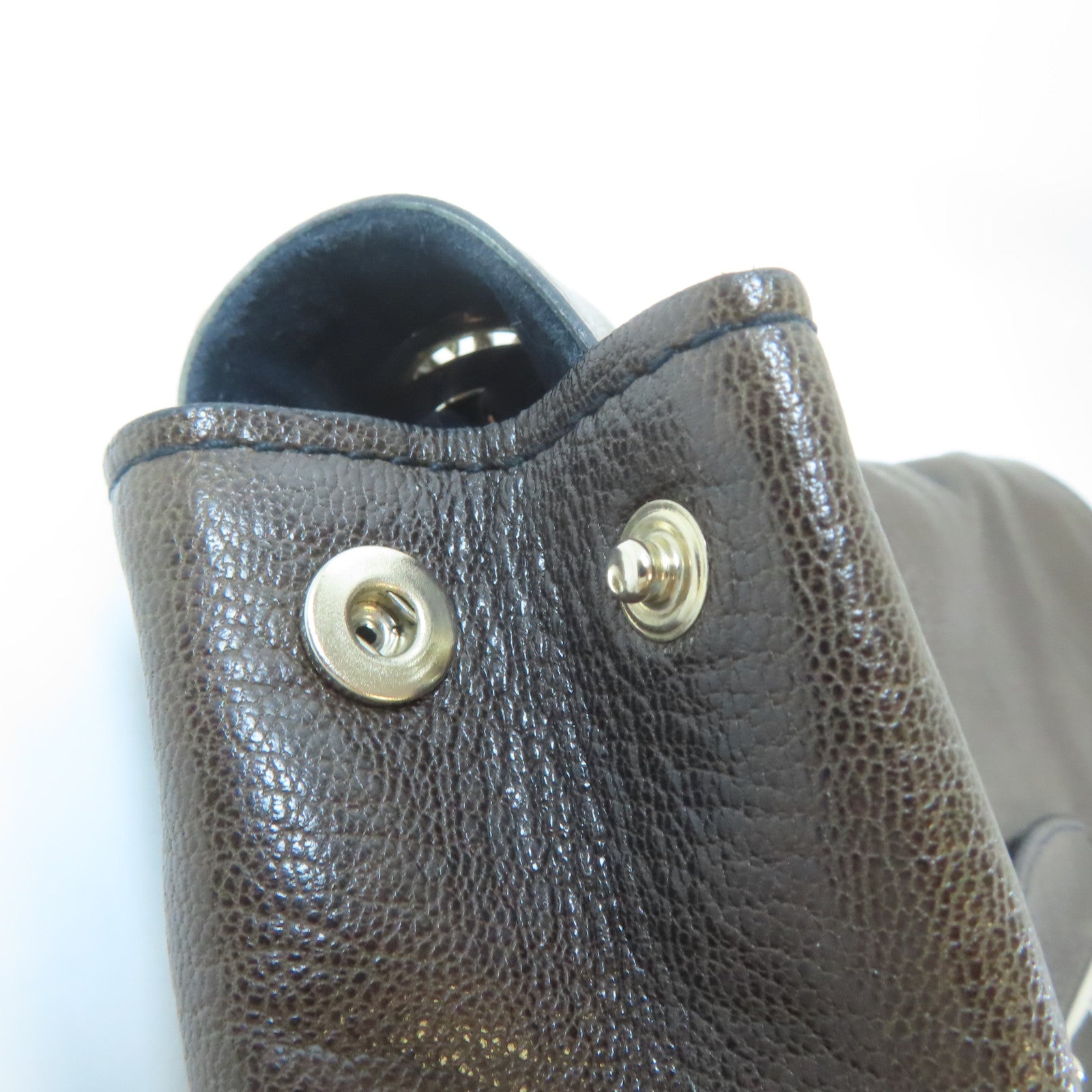 SAINT LAURENT 牛皮皮革Shoulder Bag銀扣鏈帶肩背袋啡色